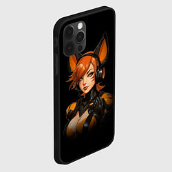 Чехол для iPhone 12 Pro Девушка лисица геймер, цвет: 3D-черный — фото 2