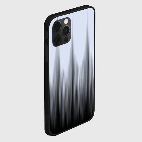 Чехол iPhone 12 Pro Черный полосатый градиент / 3D-Черный – фото 2