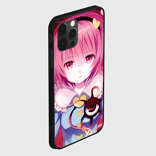 Чехол iPhone 12 Pro Touhou Project Сатори Комейдзи / 3D-Черный – фото 2