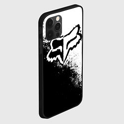 Чехол для iPhone 12 Pro Fox motocross - черно-белые пятна, цвет: 3D-черный — фото 2