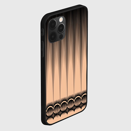 Чехол iPhone 12 Pro Персиковый полосатый градиент / 3D-Черный – фото 2
