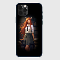 Чехол для iPhone 12 Pro Девушка лиса, цвет: 3D-черный