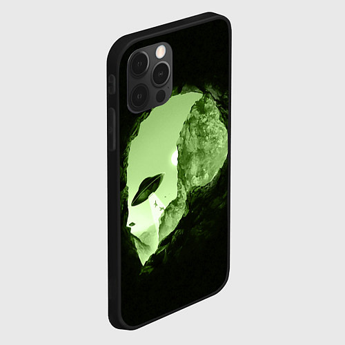 Чехол iPhone 12 Pro Пещера в форме головы пришельца / 3D-Черный – фото 2