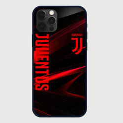 Чехол для iPhone 12 Pro Juventus black red logo, цвет: 3D-черный