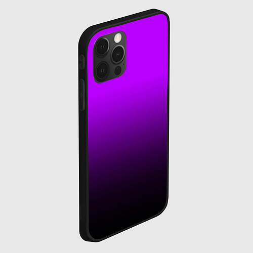 Чехол iPhone 12 Pro Градиент фиолетово-чёрный / 3D-Черный – фото 2