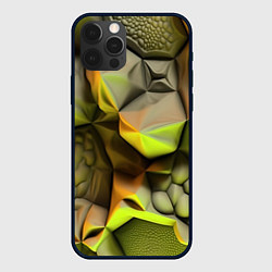 Чехол для iPhone 12 Pro Зеленая объемная космическая текстура, цвет: 3D-черный