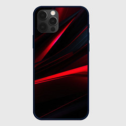 Чехол для iPhone 12 Pro Red lighting black background, цвет: 3D-черный