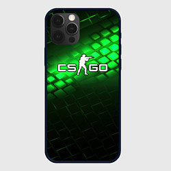 Чехол для iPhone 12 Pro CSGO green light logo, цвет: 3D-черный