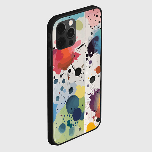 Чехол iPhone 12 Pro Colorful blots - vogue - abstraction / 3D-Черный – фото 2