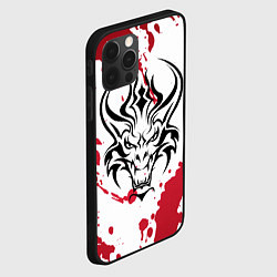 Чехол для iPhone 12 Pro Дракон на фоне красных пятен, цвет: 3D-черный — фото 2