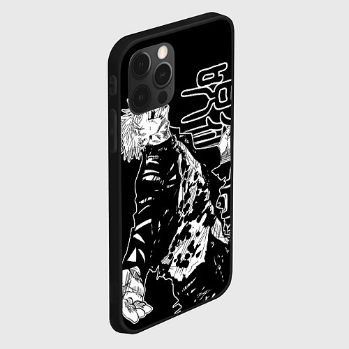 Чехол iPhone 12 Pro Сатору годжо - безумие / 3D-Черный – фото 2