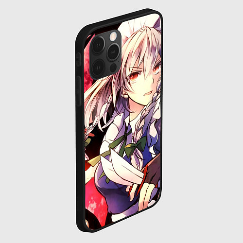 Чехол iPhone 12 Pro Touhou Project Сакуя Izayoi / 3D-Черный – фото 2