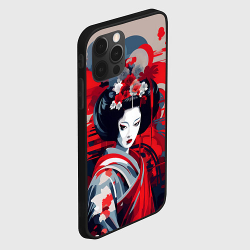 Чехол iPhone 12 Pro Geisha vector style / 3D-Черный – фото 2
