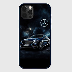Чехол для iPhone 12 Pro Mercedes Benz galaxy, цвет: 3D-черный