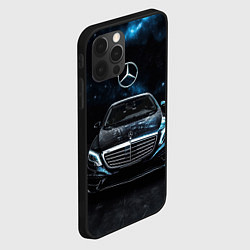 Чехол для iPhone 12 Pro Mercedes Benz space background, цвет: 3D-черный — фото 2