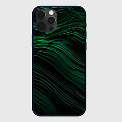 Чехол iPhone 12 Pro Dark green texture