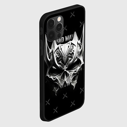 Чехол iPhone 12 Pro Badman маска черепа / 3D-Черный – фото 2