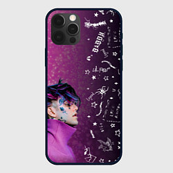 Чехол для iPhone 12 Pro Лил Пип тату фиолетовый, цвет: 3D-черный