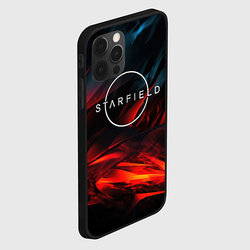 Чехол iPhone 12 Pro Logo Starfield game / 3D-Черный – фото 2