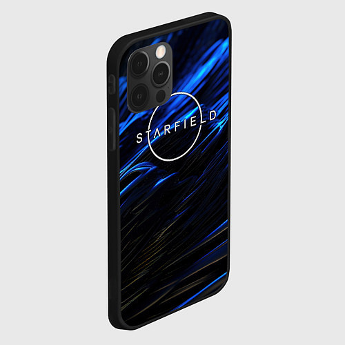 Чехол iPhone 12 Pro Starfield logo blue background / 3D-Черный – фото 2