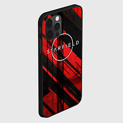 Чехол для iPhone 12 Pro Starfield logo red black background, цвет: 3D-черный — фото 2