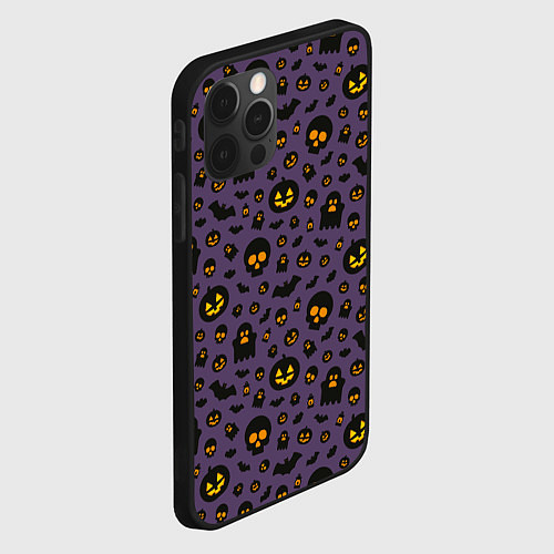Чехол iPhone 12 Pro Хэллоуин - узор / 3D-Черный – фото 2
