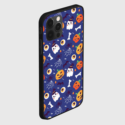 Чехол iPhone 12 Pro Хэллоуин - узор / 3D-Черный – фото 2