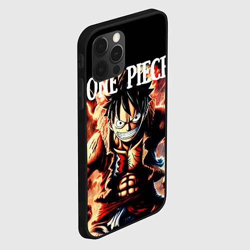 Чехол iPhone 12 Pro Злой Луффи из One Piece / 3D-Черный – фото 2