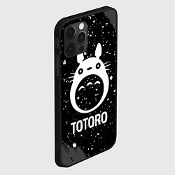 Чехол для iPhone 12 Pro Totoro glitch на темном фоне, цвет: 3D-черный — фото 2