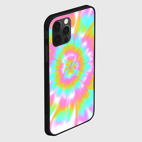 Чехол iPhone 12 Pro Tie-Dye кислотный в стиле барби / 3D-Черный – фото 2