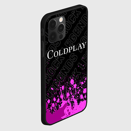 Чехол iPhone 12 Pro Coldplay rock legends: символ сверху / 3D-Черный – фото 2
