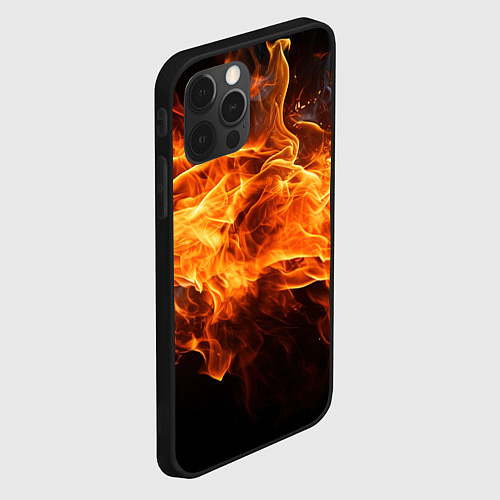 Чехол iPhone 12 Pro Black fire style / 3D-Черный – фото 2