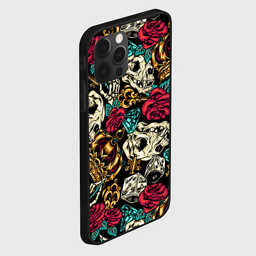 Чехол iPhone 12 Pro A pattern for a hipster / 3D-Черный – фото 2
