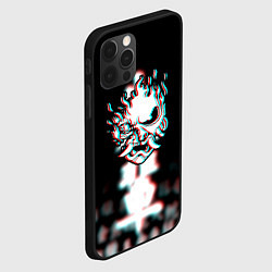 Чехол для iPhone 12 Pro Samurai glitch cyberpunk city, цвет: 3D-черный — фото 2