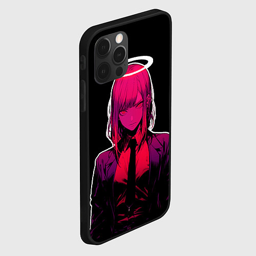 Чехол iPhone 12 Pro Макима с нимбом - Человек бензопила / 3D-Черный – фото 2