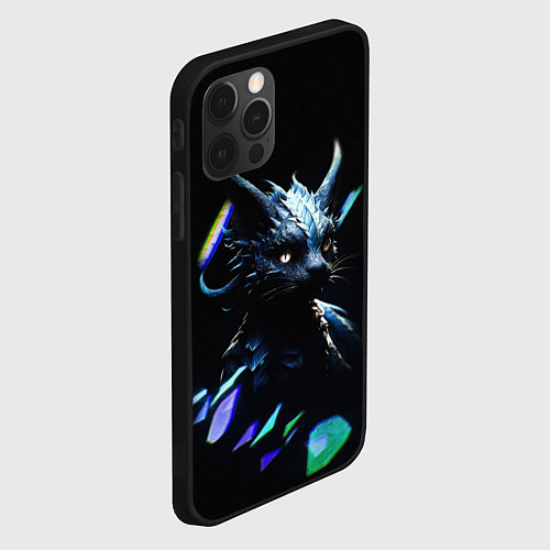 Чехол iPhone 12 Pro Кот дракон / 3D-Черный – фото 2