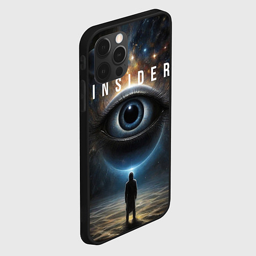 Чехол iPhone 12 Pro Инсайдер и всевидящее око на фоне звездного космос / 3D-Черный – фото 2