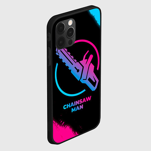 Чехол iPhone 12 Pro Chainsaw Man - neon gradient / 3D-Черный – фото 2