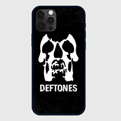Чехол для iPhone 12 Pro Deftones glitch на темном фоне, цвет: 3D-черный