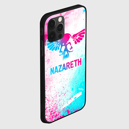 Чехол iPhone 12 Pro Nazareth neon gradient style / 3D-Черный – фото 2