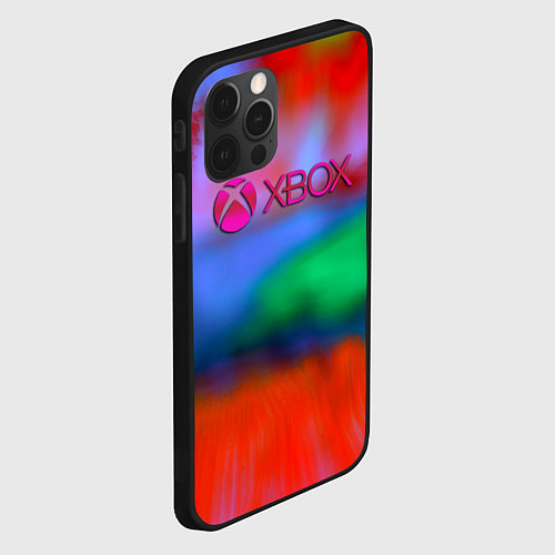 Чехол iPhone 12 Pro Xbox game studio neon / 3D-Черный – фото 2