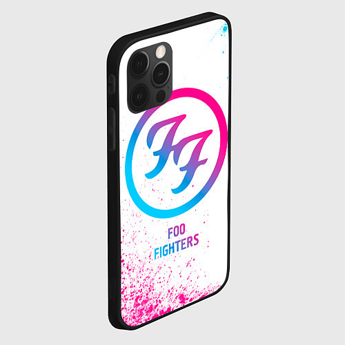 Чехол iPhone 12 Pro Foo Fighters neon gradient style / 3D-Черный – фото 2