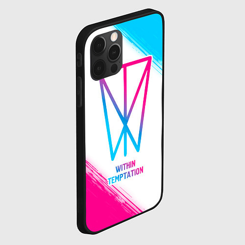 Чехол iPhone 12 Pro Within Temptation neon gradient style / 3D-Черный – фото 2