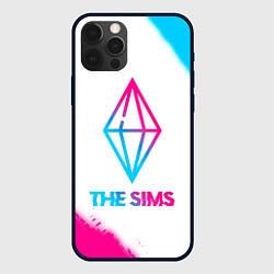 Чехол для iPhone 12 Pro The Sims neon gradient style, цвет: 3D-черный