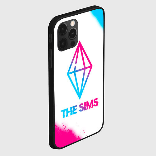 Чехол iPhone 12 Pro The Sims neon gradient style / 3D-Черный – фото 2