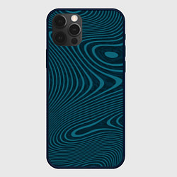 Чехол для iPhone 12 Pro Абстрактный бирюзовый, цвет: 3D-черный