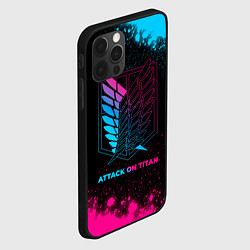 Чехол для iPhone 12 Pro Attack on Titan - neon gradient, цвет: 3D-черный — фото 2