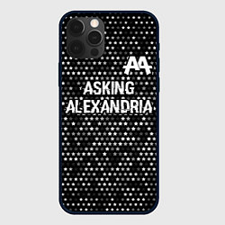 Чехол для iPhone 12 Pro Asking Alexandria glitch на темном фоне: символ св, цвет: 3D-черный