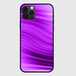 Чехол для iPhone 12 Pro Розово фиолетовый абстрактный узор волны, цвет: 3D-черный