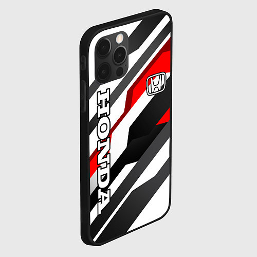 Чехол iPhone 12 Pro Honda - red and white / 3D-Черный – фото 2